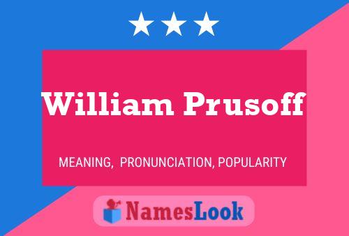 William Prusoff 名字海报