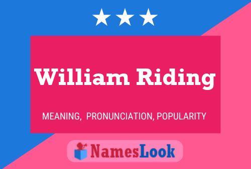 William Riding 名字海报