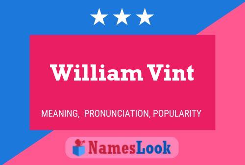 William Vint 名字海报