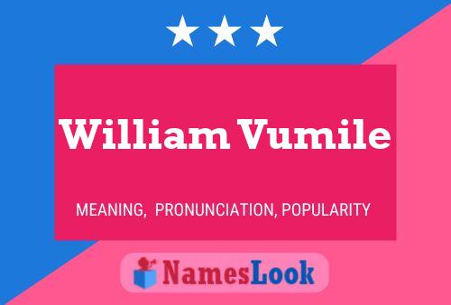 William Vumile 名字海报