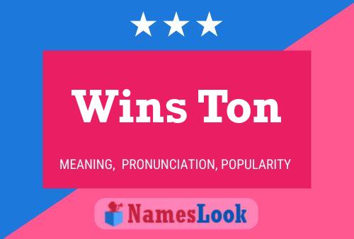 Wins Ton 名字海报