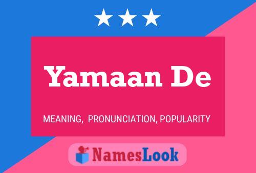 Yamaan De 名字海报