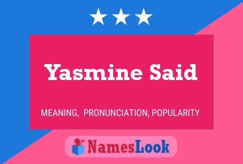 Yasmine Said 名字海报