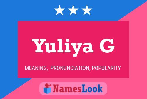 Yuliya G 名字海报