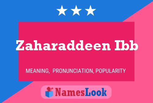 Zaharaddeen Ibb 名字海报