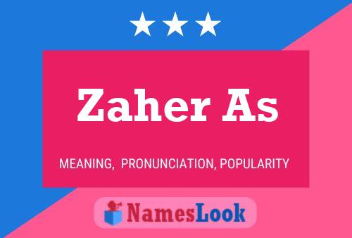 Zaher As 名字海报