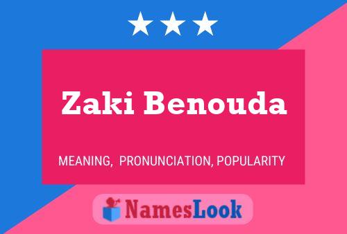 Zaki Benouda 名字海报