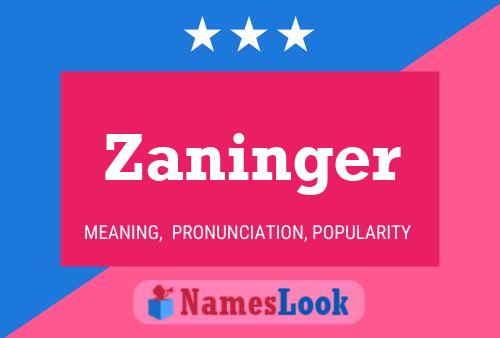 Zaninger 名字海报