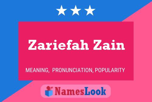 Zariefah Zain 名字海报