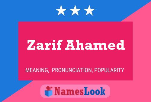 Zarif Ahamed 名字海报