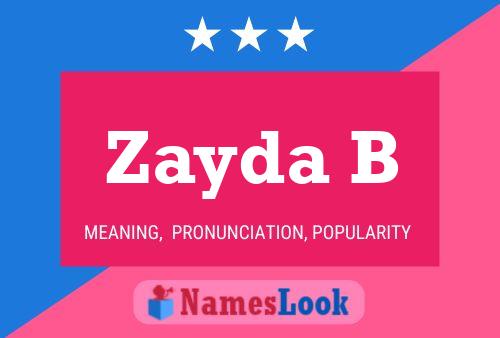 Zayda B 名字海报