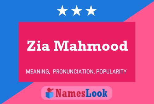 Zia Mahmood 名字海报