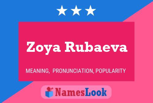 Zoya Rubaeva 名字海报